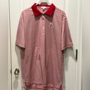 Peter Millar Mens XXL Polo Shirt IU Red And White Stripes